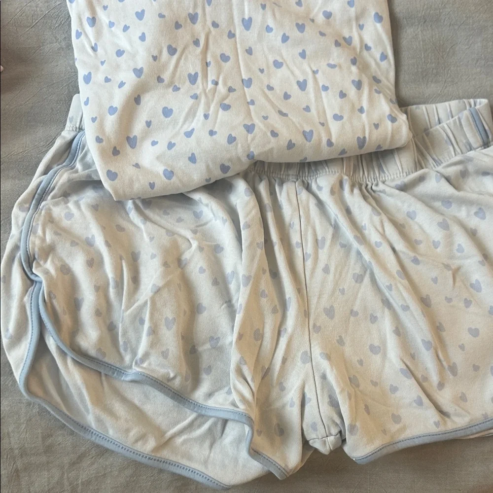 Lake Pajamas Light Blue Heart Pajamas - Picture 3 of 4